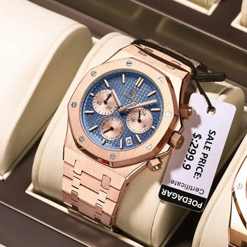 POEDAGAR Original Luxury Men's Watches Date Chronograph