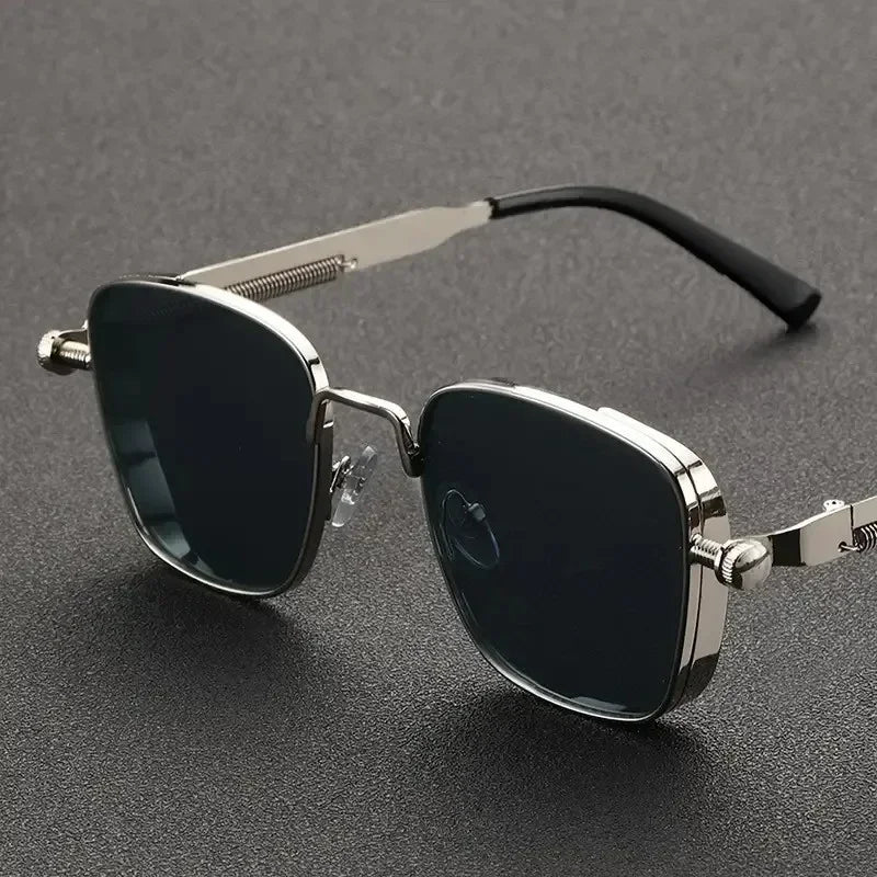 Refined Elegance – Retro Men's/Unisex Sunglasses, Metal Frame with UV400 Lenses