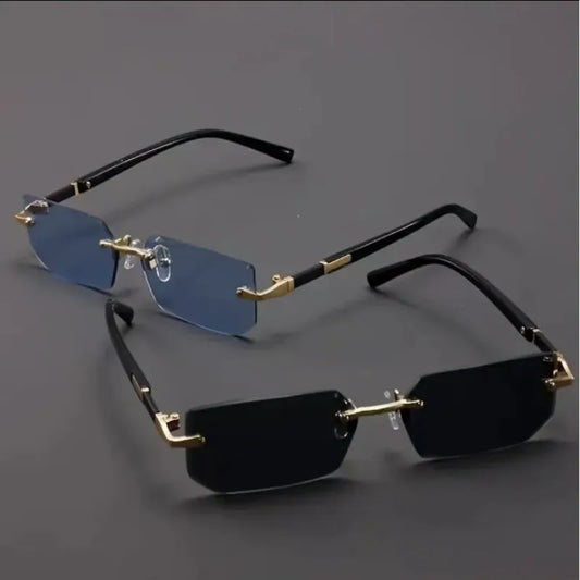 Sophisticated Style – Rimless, Small Square, Luxury and Comfort Sunglasses for Men