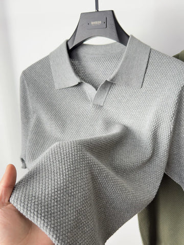 Men's Polo Shirt – Premium Knit, Short Sleeve, Versatile Summer Style