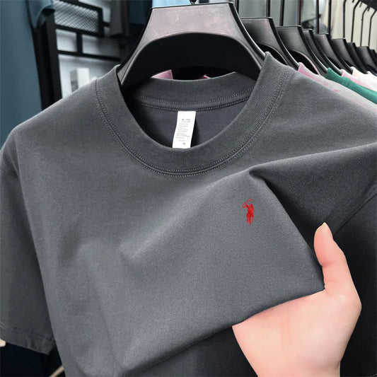 Premium Men's T-Shirt – Short Sleeve, Paul Pony Embroidery and Casual Comfort